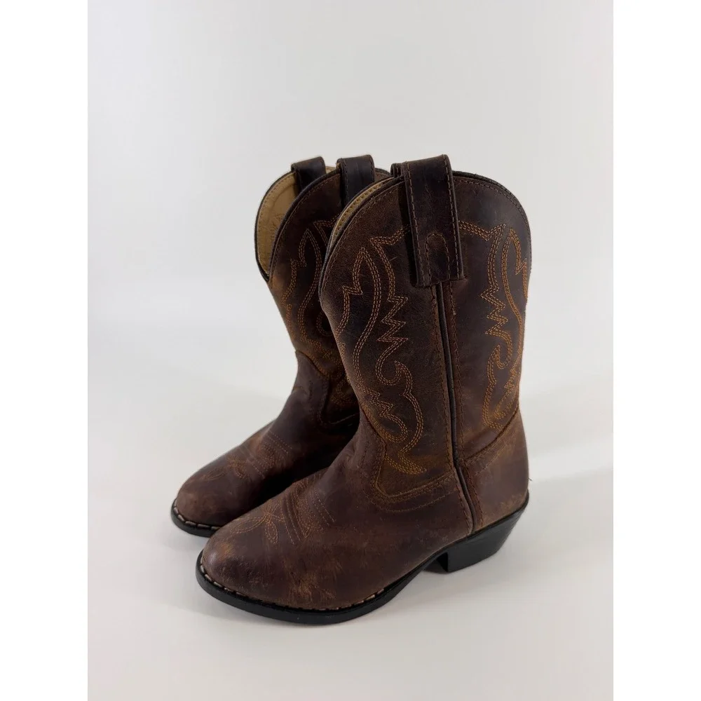 Smoky Mountain Boots Kids Denver Brown Leather Western Cowboy Boots 11.5 D